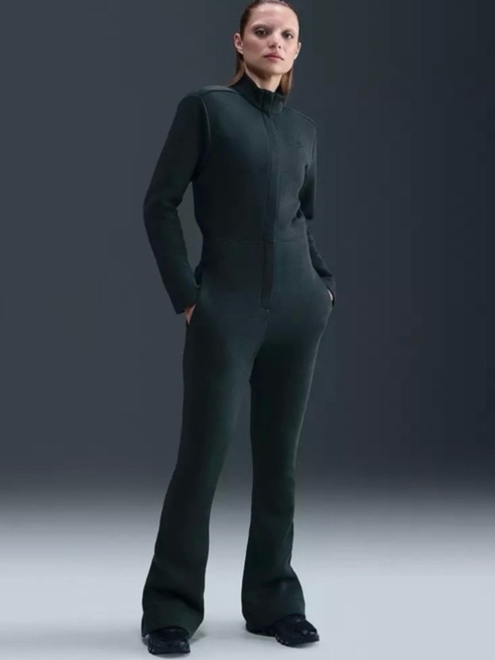 NWT Women’s Nike Women's Sportswear Tech Fleece Jumpsuit Seaweed Green